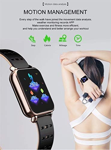 Új IP67 Vízálló Slim Smart Óra pulzusszám, Vérnyomás Oxigén Monitor Fitness Tracker iOS, Android (Arany - Szilikon Sáv)