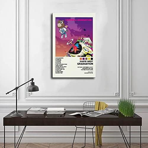 DIANSHANG Kanye Plakátok Érettségi Borító Vásznat Poszter Király Fali Dekor Art Print Plakátok Szoba Esztétikai Unframe:12x18inch(30x45cm)