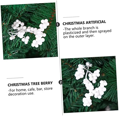 NOLITOY 12 Db Szimulált Fehér Bogyók Artificiales para Hamis Bogyók a Kézműves karácsonyfa Dekoráció Fehér Dekoráció Karácsonyi