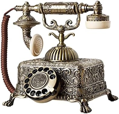 HOUKAI Fém Vintage Antik Telefon Régimódi, Vezetékes Telefon, Vezetékes Forgó Tárcsát az Otthoni Irodai Dekoráció