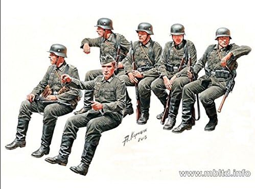 Masterbox német Gyalogság A Március, WW II KORSZAK, 6 Számok 1/35 Mester Doboz 35137