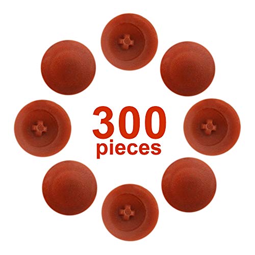 TOVOT 300PCS Piros Csavaros kupak menetmetsző Dekoratív Csavaros kupak Műanyag Csavarfedelet a Phillips Csavar (0.46)