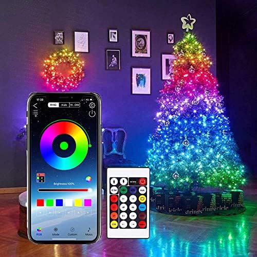 Ragyogj Csillag Karácsonyi String Fények,16FT, valamint 33FT LED Multicolorful Változó Fa Fény, Telefon Alkalmazást, majd Távoli