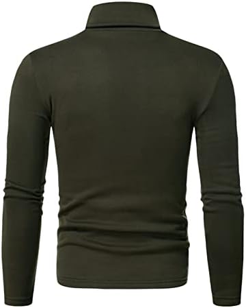 Maiyifu-GJ Mens Fleece Basic Garbó Pulóver Felső Szilárd Vékony Hosszú Ujjú Termikus T-Shirt Alkalmi Könnyű Pulóver