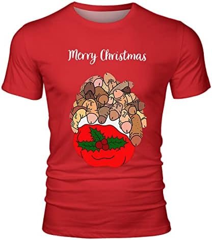 ZDDO Karácsony Rövid Ujjú T-shirt Mens, Csúnya Xmas Nyomtatás Tervező Jelmezek Vicces Grafikus Edzés Slim Fit Póló Maximum