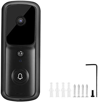 Telefon Rendszer 1080P WiFi Vezeték nélküli Videó Csengő, Kaputelefon Vízálló Este Ajtó(Fekete)