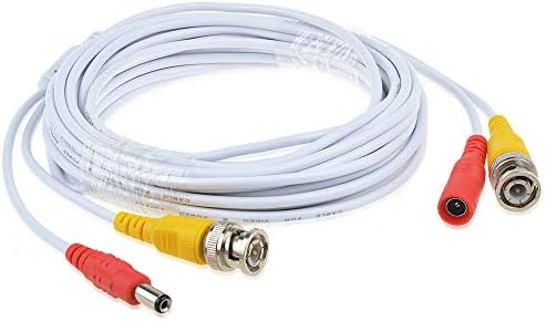 J-ZMQER 65ft Fehér BNC Video Hatalom Wire Kábel Kompatibilis a Samsung Kamera Kábel SDH-C74041 HD Rendszerek