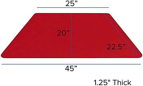 A Flash Bútor Mobil 22.5W x 45L Trapéz Piros HP Laminált Tevékenység Táblázat - Standard Állítható Magasságú Lábak