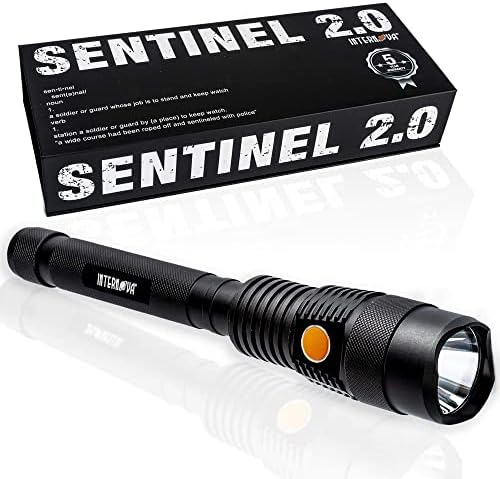 INTERNOVA ® Sentinel 2000 Lumen Tölthető Zseblámpa 10.5 Cm - LED Zseblámpa Tartalmazza az USB-Kábel & Mágneses Zárt, Ajándék Doboz
