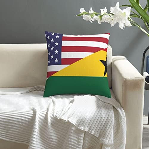 Amerika Ghána Barátság Zászló Puha, Kényelmes, Kétoldalas Plüss Párna Esetben Erős Haza Praktikum 18 X 18.