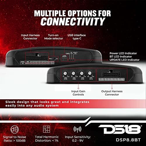 DS18 DSP8.8BT 8-Csatorna, 8-Csatornás Ki Digital Sound Processor Bluetooth