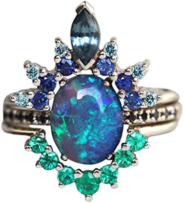 2023 Új Gyűrűk Női Divat Gyűrű Eljegyzési Drágakő Vintage Gyűrű Ékszer Gyűrű a Nők (D, Egy Méret)