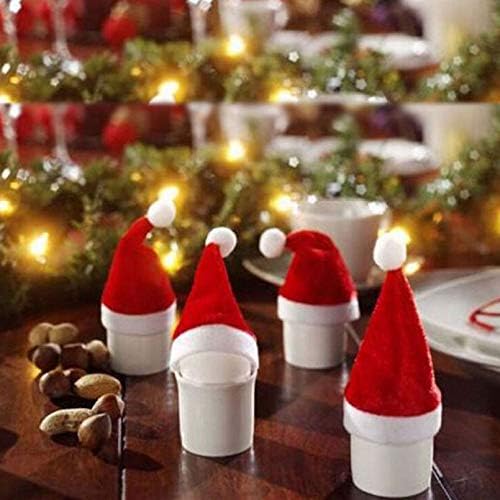 Amosfun Santa Nyalókák Mini Mikulás Sapka Nyalóka, Cukorka Fedél Mini Karácsonyi Kalap Boros Üveg Díszek Candy Kiterjed Xmas Party Kellékek