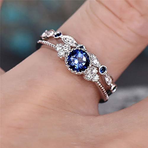 2023 Új Női Divat Gyémánt Gyűrű Pár Ékszert 1 Pár Gyűrű Szett Méret 8 Gyűrűk Gyanta (Ég Kék, Egy Méret)
