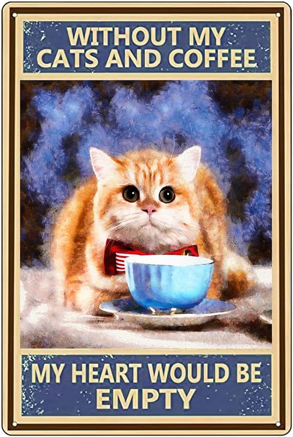 LWXPAIYY Narancssárga Macska Adóazonosító Jel Vintage Fém,vörös Macska Plakát Alá, a Macska Szerelmesek Ajándék,Vicces, Cirmos