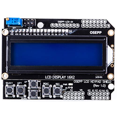 OSEPP 16X2SHD-01 LCD Kijelző, Billentyűzet Pajzs, 5 V, 16 x 2 Méretű