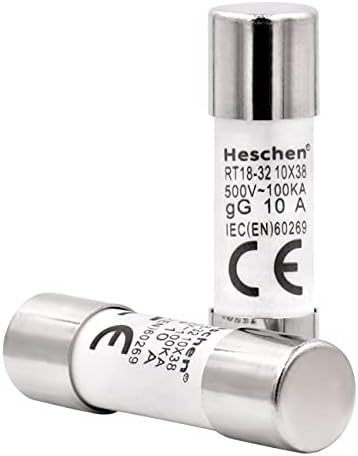 Heschen Henger alakú Kerámia Cső Biztosíték Link, RT18-32 (RO15), 10 * 38 mm, 2A 500V, CE, Csomag 10