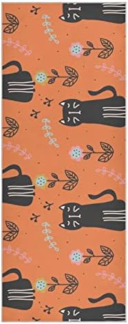 Augenstern Jóga Takaró Narancssárga-Fekete-Macska-Virágos Jóga Törölközőt Jóga Szőnyeg, Törölköző