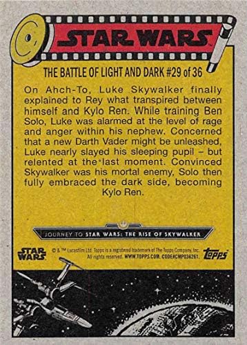 2019 Topps Star Wars Utazás Emelkedik a Skywalker 83 Luke Skywalker Sötétség Kylo Ren Trading Card