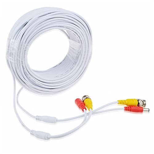 SLLEA szerelvény 25 Fehér BNC Video Hatalom Wire Kábel Csere Támogatja az Összes BNC Típusú Rendszerek & Kamera Kábel
