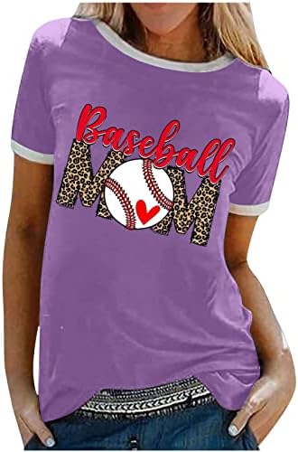 Alkalmi Felsők Női Divat Baseball Anya Levél Nyomtatás Póló, Rövid Ujjú egyszínű, Kényelmes, Puha Blúz