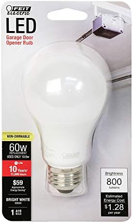 Feit Elektromos LED 19 Közepes E26 Bázis Villanykörte - 60W Egyenértékű - 10 Éves Élet - 800 Lumen - Fényes Fehér 3000K - Nem Szabályozható