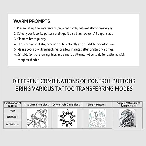 Tetoválás át Stencil Gép, Geevorks Termikus Fénymásoló Nyomtató Több Beállítás Gomb, Könnyű Upgrade Verzió