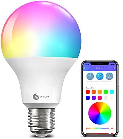 ECOLOR LED Izzók, Smart Music Sync LED Szabályozható színváltó Villanykörte Alkalmazás, Vezérlés, 19 9W 60W Egyenértékű Többszínű