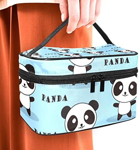 ECMRAD Hordozható Smink Táska Tánc Panda Nyomtatás Nagy Kapacitású Cipzárral Alkalmas, Gyönyörű Lányok, Hölgyek Tinédzserek