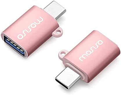 MOSISO 13-13.3 Hüvelykes Laptop Sleeve PU Bőr Függőleges Stílus Párnázott Táska Vízálló tok & USB-C-USB Adapter, 2 Csomag,USB