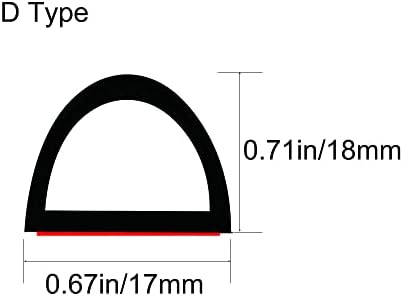 Nagy D Alakú Időjárás Sztriptíz, Illik Gap 0.51, hogy 0.58 Inch (12-14 mm), Időjárás Sztriptíz EPDM gumitömítés Szalag D-Alakú