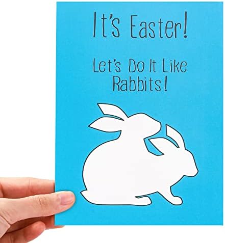 Packanewly Vicces Húsvéti Üdvözlőlapok a Envoelope - 5.9 x 7.9 Kék Ajándék Kártyát a Húsvét - Nyuszi