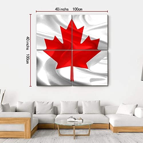 ERGO PLUSZ Integetett Szövet Zászló Kanada Wall Art Lenyűgöző Feszített Festmény Kész Lógni lakberendezés - Tökéletes Nappali,
