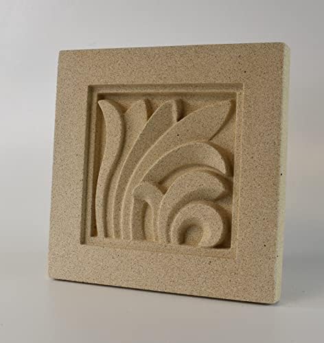 Ananász Grove Minták Faragott Építészeti Bas Relief 3D Csempe Emléktábla Dísz, Szilárd műkő, Papirusz Design, 9.5x9.5 a