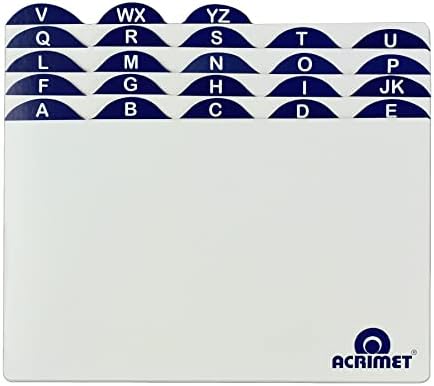Acrimet A-Z Index Kártya Útmutatók 5 X 8 Kártya Tartóját (Fehér Kártyák Kék Lapok)