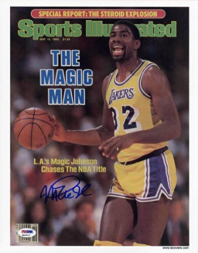 Magic Johnson ALÁÍRT Sports Illustrated Nyomtatás LA Lakers ITP-PSA/DNS-DEDIKÁLT - Dedikált NBA Magazinok
