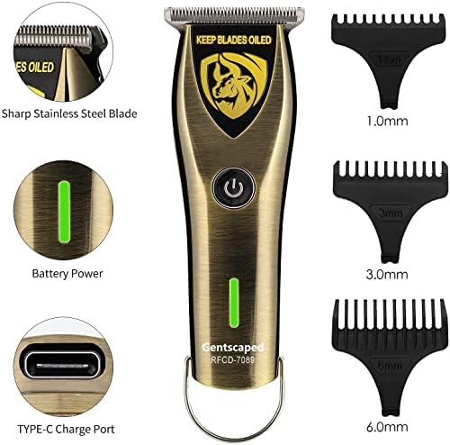 Gentscaped Vezeték nélküli Szakmai T-Penge hajvágó Készlet Férfiak Mini Szakáll Trimmer, Újratölthető ZeroGapped Hajnyíró gép