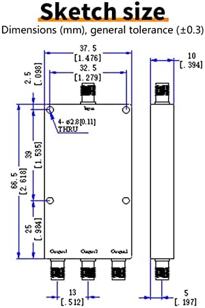KOFORD 2-8G Microstrip Hatalom Splitter Egy Pont Három SMA Fejét 2000M Teszt RF Teljesítmény Elosztó Combiner 1db