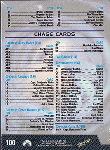 Vintage ST Deep Space Nine Emlék A Jövőből Sorozat Set 100 a Kereskedelmi Kártyák sm