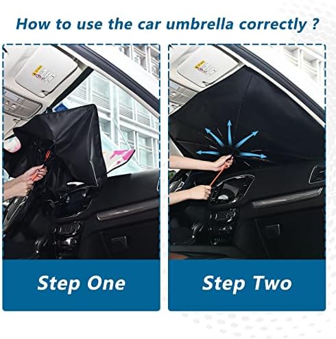 ALAZA Színes Kutya Mancsai Nyomtatás Vinatge Kocsi Nap Árnyékban Winshield Ablakon Árnyalatok Esernyő Fedő Visszahúzható Összecsukható