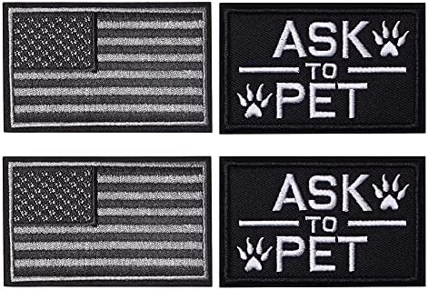 J. PONTY, 2 Db Taktikai USA Zászló Javítás, 2 Csomag Kérdezni, hogy a kedvtelésből tartott Kutya Foltok.