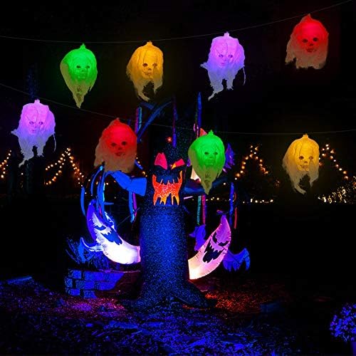 Brwoynn 10ft Halloween Koponya String Fény, Halloween Dekoráció String Fények, 20 LED-es Színes Csontváz, a Koponya a Fények az Ablakon Tornácon