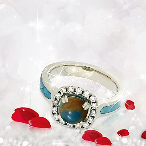 2023 Női Türkiz Gyűrű Gyémánt Cirkónia Eljegyzési Gyűrű jegygyűrű Aranyos Állat Gyűrűk (Zöld, 7)