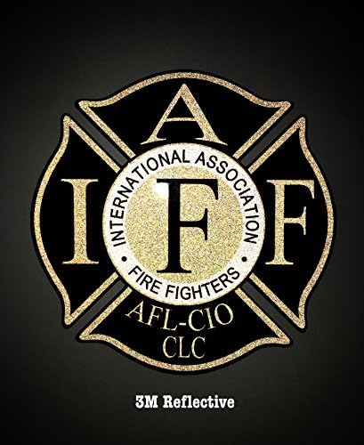 A 4 REFLEKTÍV Fekete IAFF Unió 3m Vinil Tűzoltó Minket Készült Ablak Matrica
