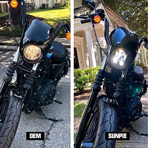 SUNPIE 5-3/4 5.75 Hüvelykes LED Fényszóró Motorkerékpár Kompatibilis Sportster 883 XL1200 Kompatibilis Dyna Low Rider Wide Glide Szuper Glide