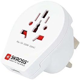 Skross Világon, hogy az egyesült KIRÁLYSÁG USB Travel Adapter, Fehér