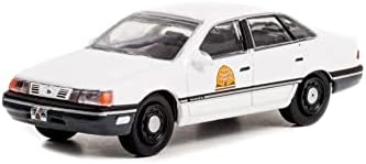 Az 1990-es Ford Taurus Rendőrség, Fehér - zöld fény 42990A/48 - 1/64 Skála Fröccsöntött Modell, Játék Autó