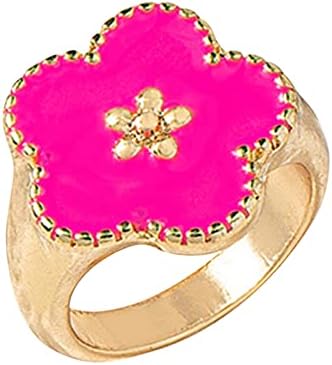 Az új Egyszerű Eltúlzott Színes Virág Gyűrű Aranyos Kor Csökkentése Tartozékok Édes Gyűrű Valentin Napi Ajándék Ideges Gyűrűk a Nők