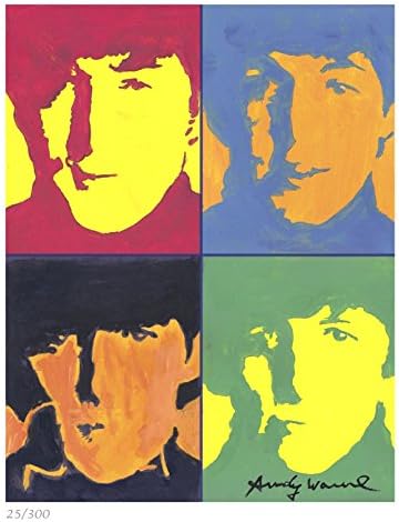 Andy Warhol a Beatlesin Aláírt & Kézzel Számozott, Limitált Kiadású, Litográfia Print (keret nélküli) 13 x 16.5 a
