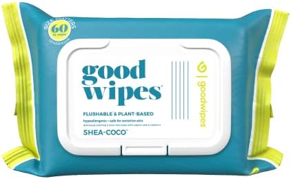 Goodwipes Flushable szemétből Készült w/Nyugtató Növényekkel & Aloe – Soft & Szelíd törlőkendő Adagoló Otthoni Használatra,